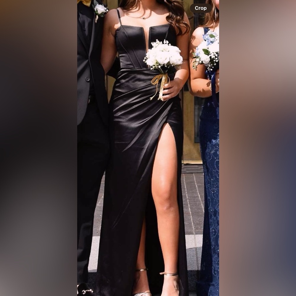 Black Satin Prom Dress
